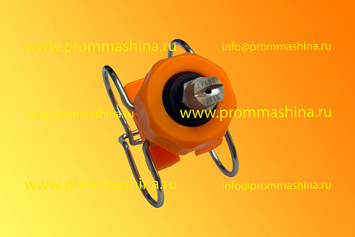 Клипса на трубу 1 (32-35 мм), диам. 14 мм, две лапы, в сборе с форсункой 20/6 л/мин